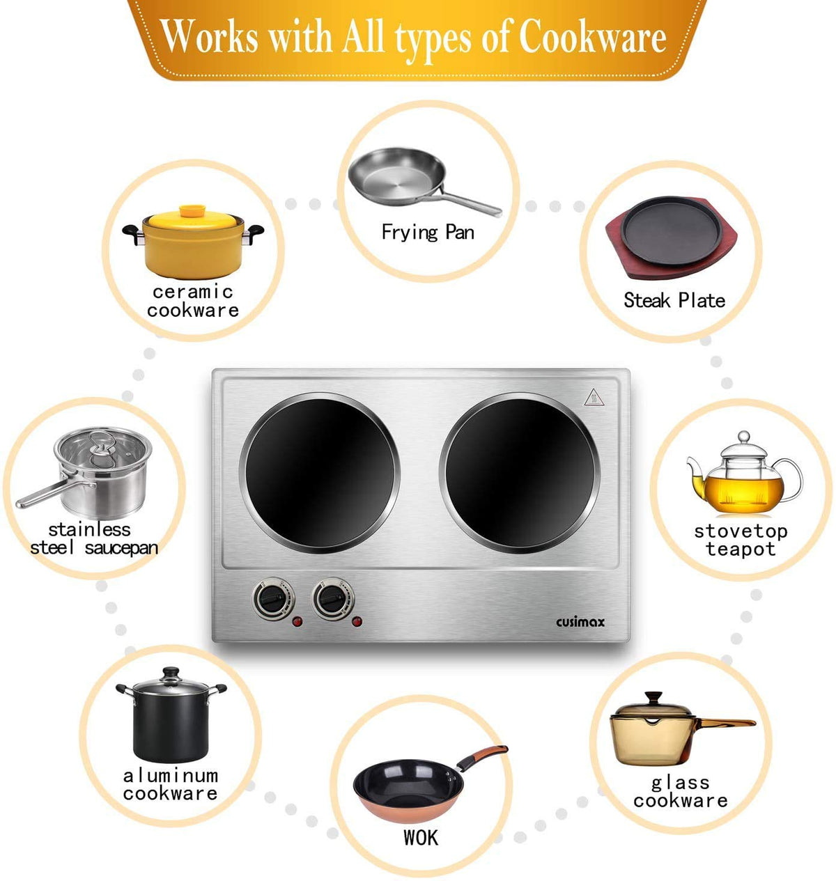 CUSIMAX glass ceramic top ready for easy cleaning after cooking