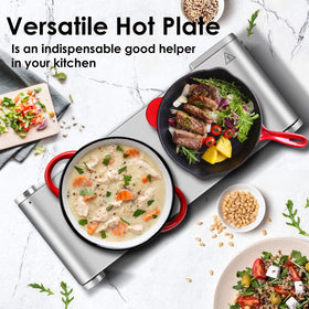 CUSIMAX hot plate easy-clean stainless steel body for quick wipe-downs after cooking.