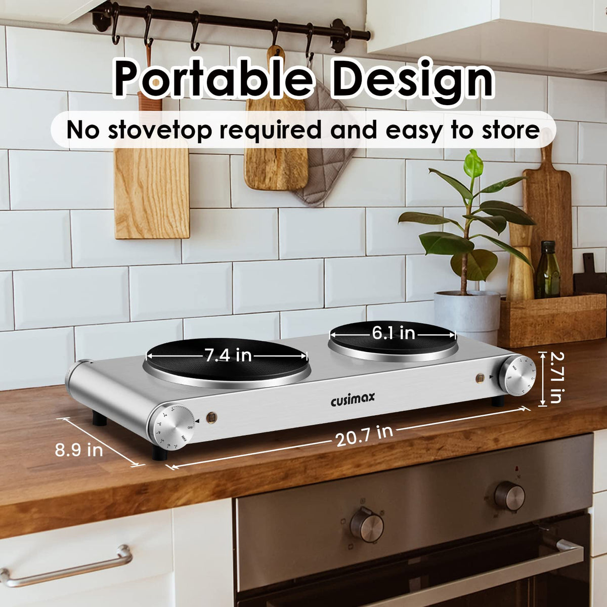 CUSIMAX hot plate portable design for dorms, camping, and small apartments.