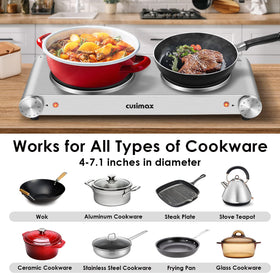 CUSIMAX hot plate safety indicator light ensures visible status while cooking.