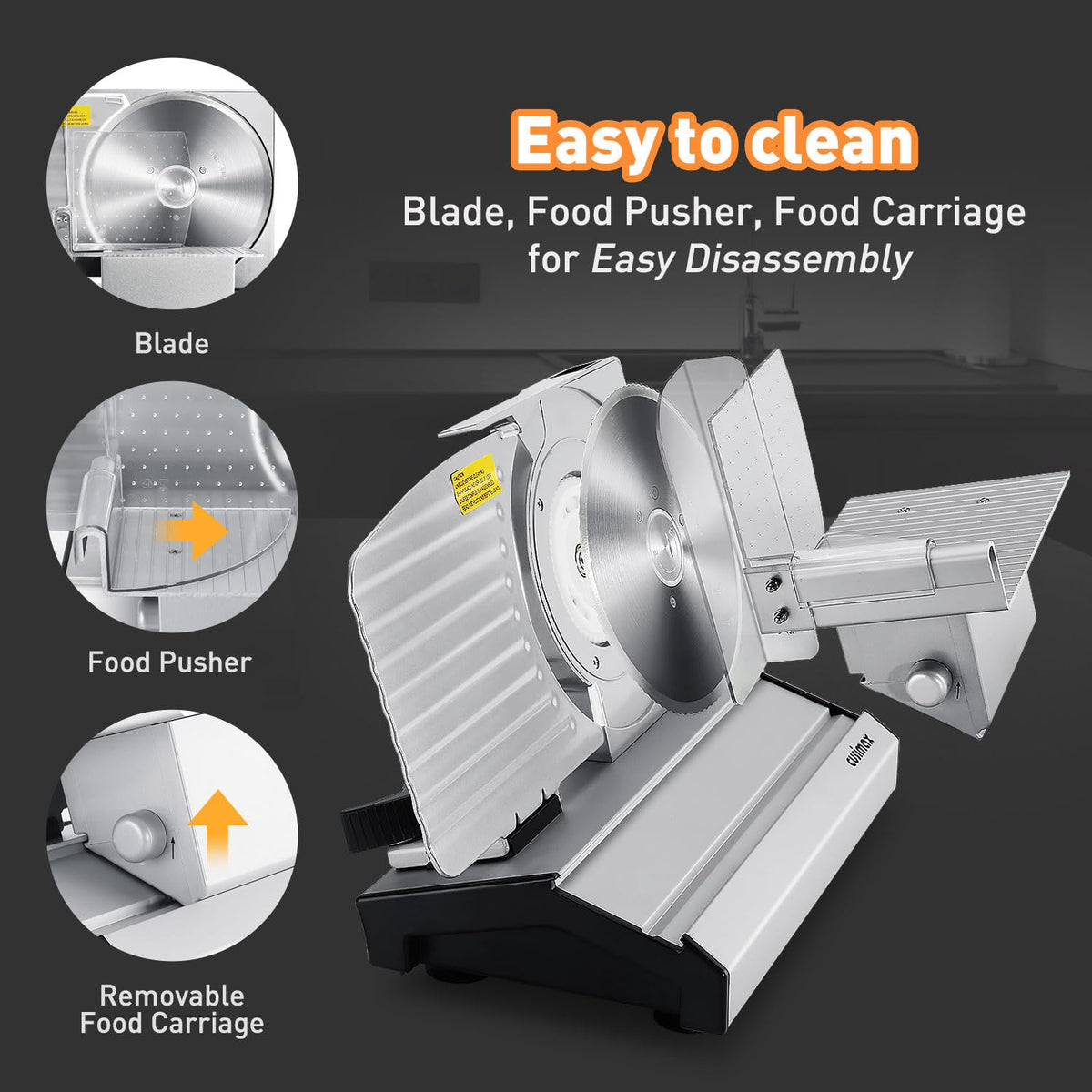CUSIMAX meat slicer adjustable thickness for customizable deli portions