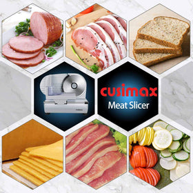 CUSIMAX meat slicer hidden track design simplifies cleaning after prep
