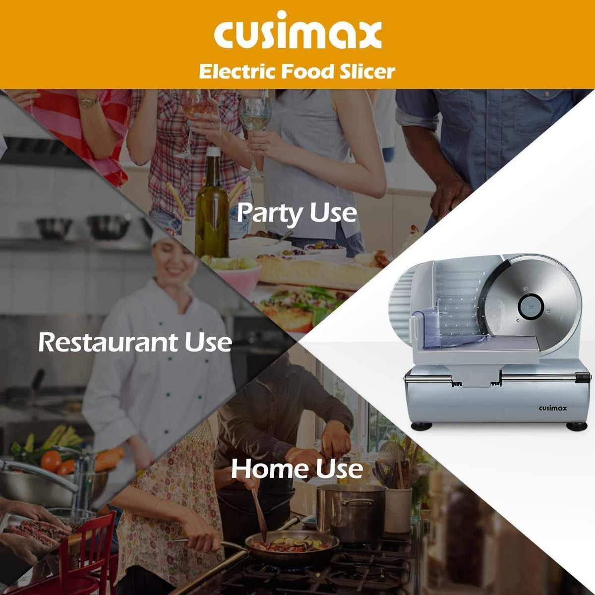 CUSIMAX meat slicer ready to use for home charcuterie and party platters