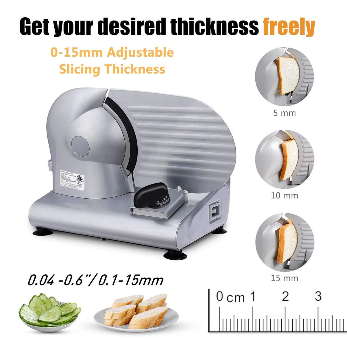 CUSIMAX meat slicer removable blades for easy cleaning and maintenance