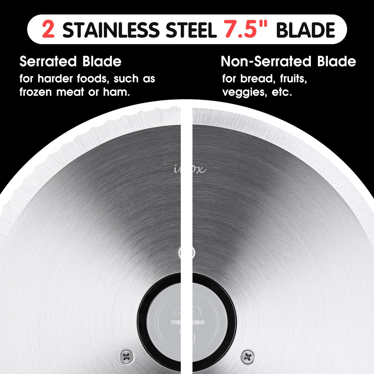 CUSIMAX meat slicer safety features with anti-slip pads for stable operation