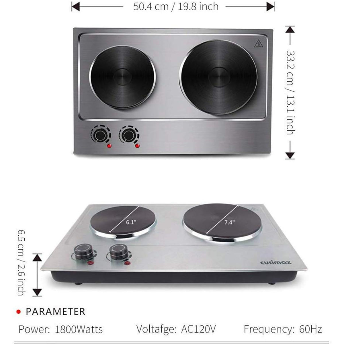 CUSIMAX no stovetop required offers convenient backup cooking.