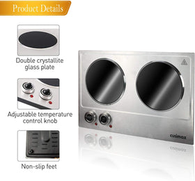 CUSIMAX portable cooktop displayed on a counter in a compact kitchen