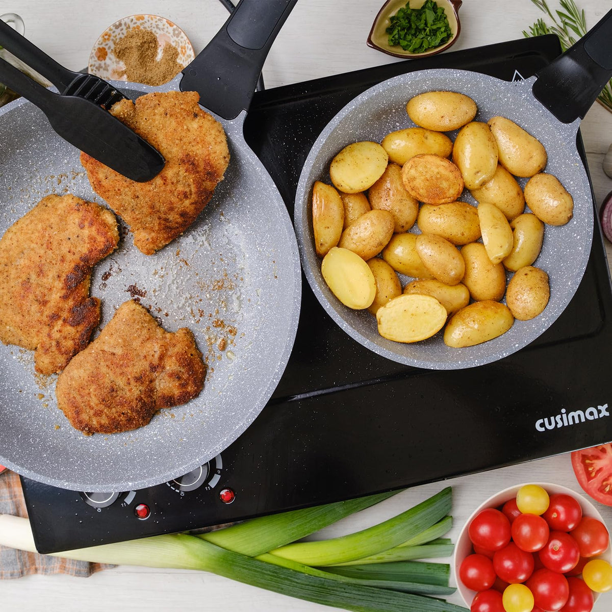 CUSIMAX safety features including overheat protection and easy wipe-clean surface.