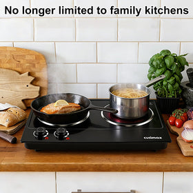 CUSIMAX cooking in tight spaces demonstrating efficient two-zone setup.
