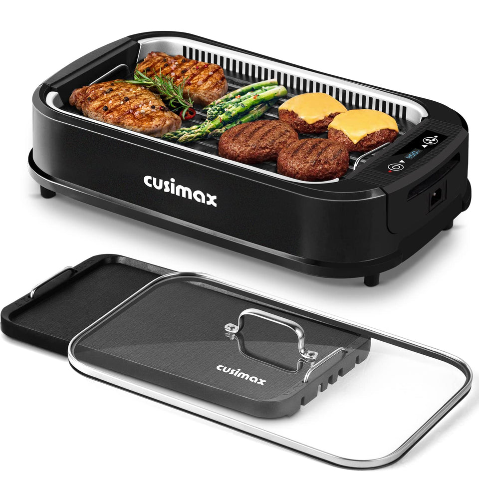 CUSIMAX smokeless indoor grill top view for compact kitchens.