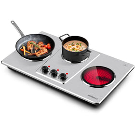CUSIMAX triple infrared hot plate, top view showing three independent zones