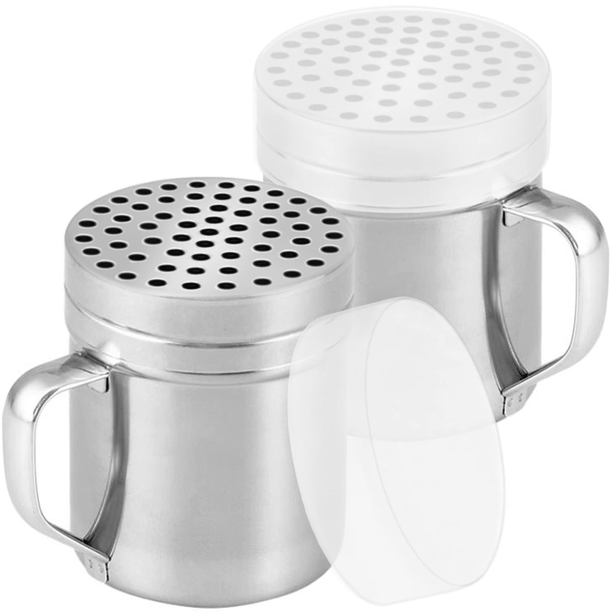 CUSINIUM parmesan shaker with large holes for effortless grated cheese on pizza.
