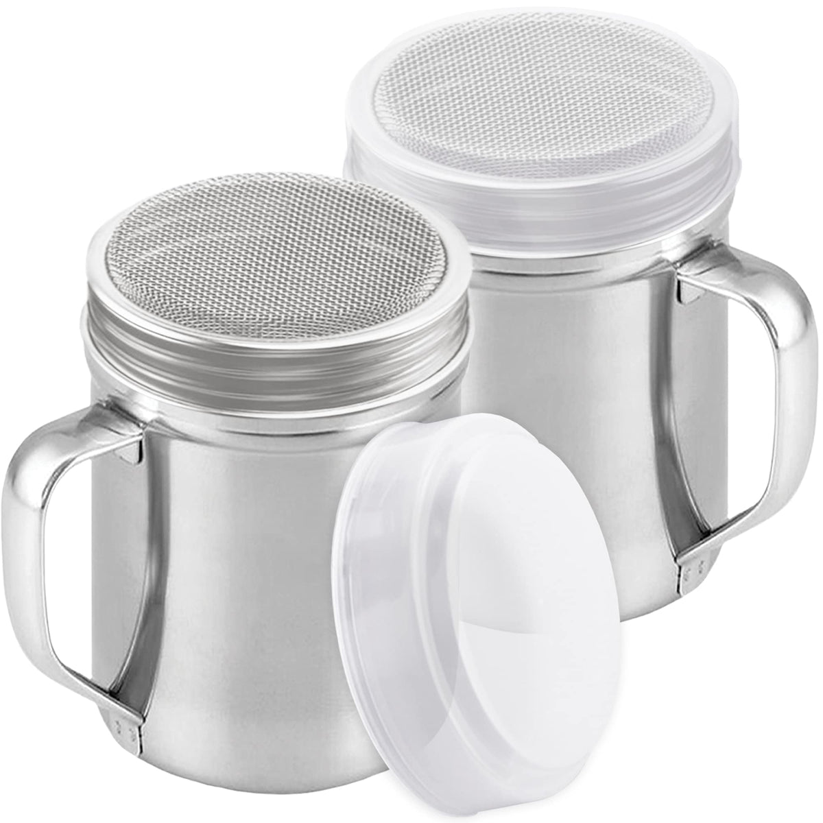 CUSINIUM powdered sugar shaker duster with handle for precise pastry dusting