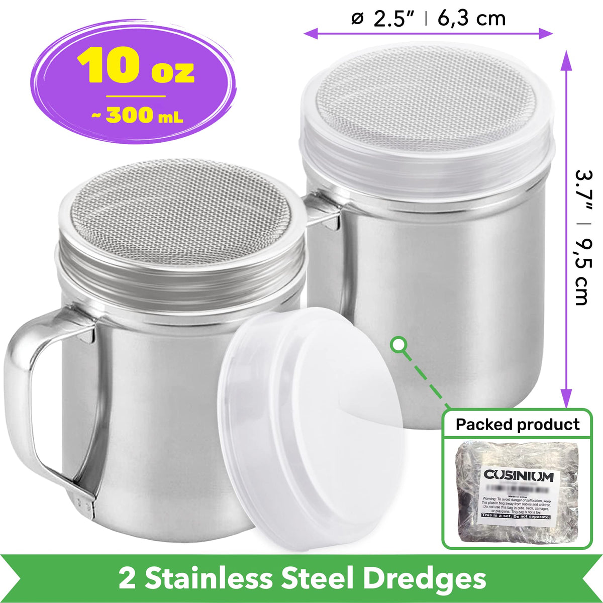 CUSINIUM fine-mesh dredge ensures even spice distribution.