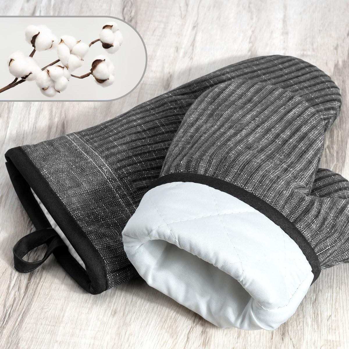 CUSIRA heat-resistant oven gloves withstand up to 500°F for confident cooking.