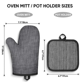 CUSIRA dark gray oven mitts set adds style and protection to cooking tasks.