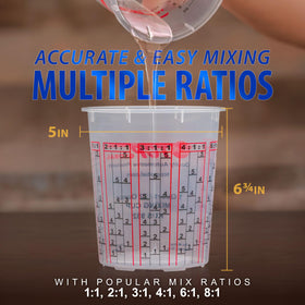Custom Shop 1-1 ratio cup for accurate epoxy and paint mixing