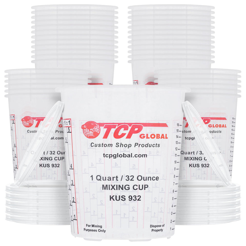 Custom Shop 32 oz paint mixing cups box for organized storage and easy access