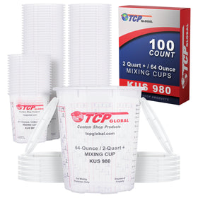 Custom Shop 64 oz paint mixing cups with box of 100 for bulk projects.