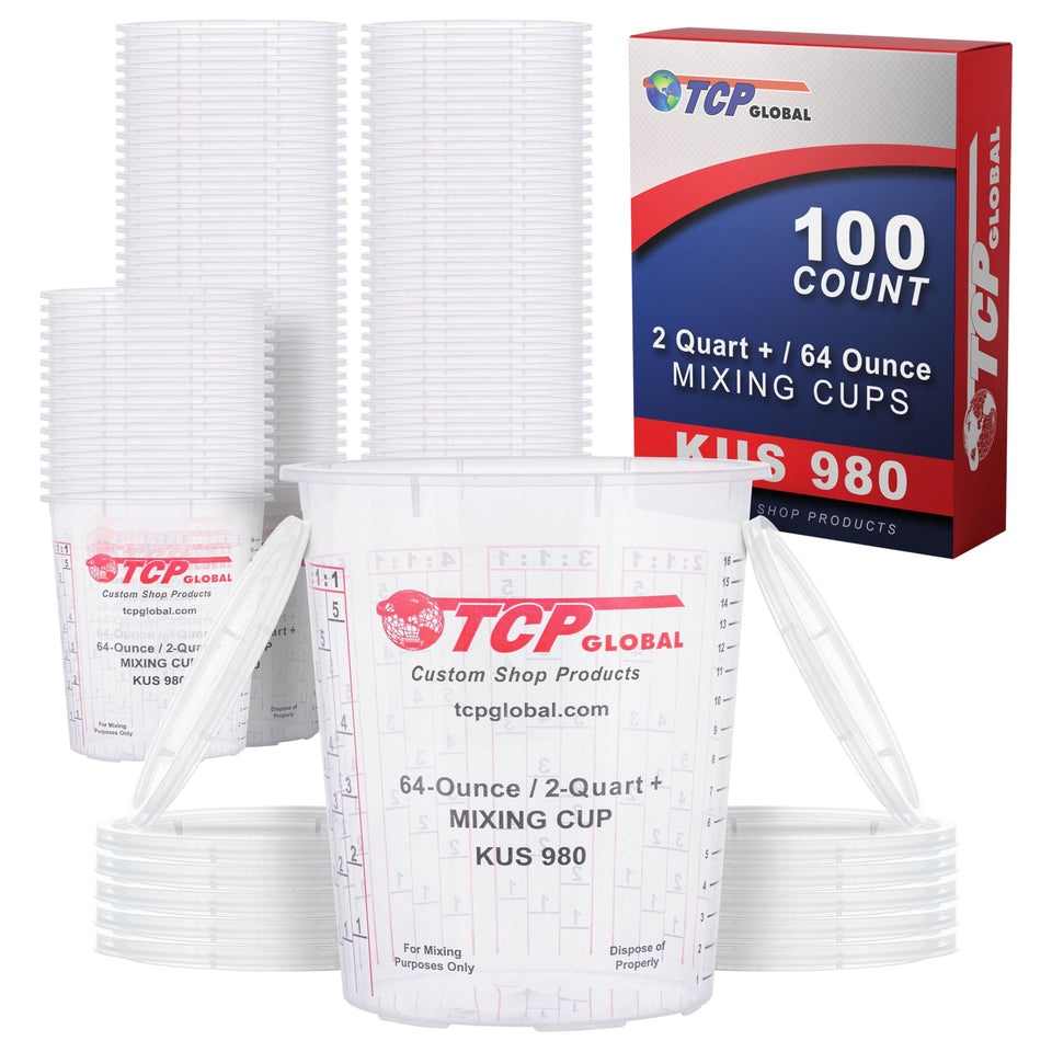 Custom Shop 64 oz paint mixing cups with box of 100 for bulk projects.