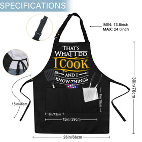 Cusugbaso apron provides full coverage to protect against spills while cooking