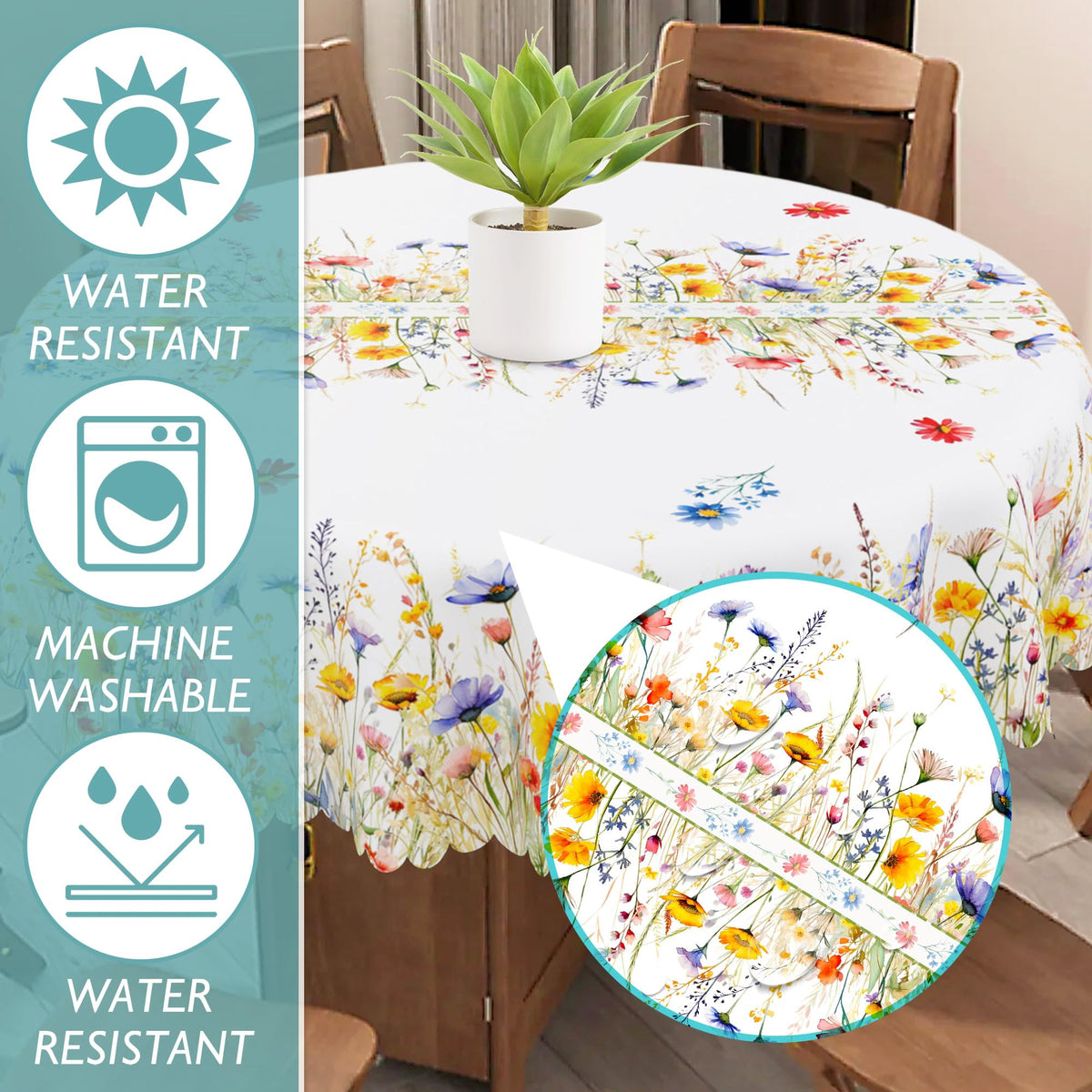 Cusugbaso dining tablecloth for indoor and outdoor use.