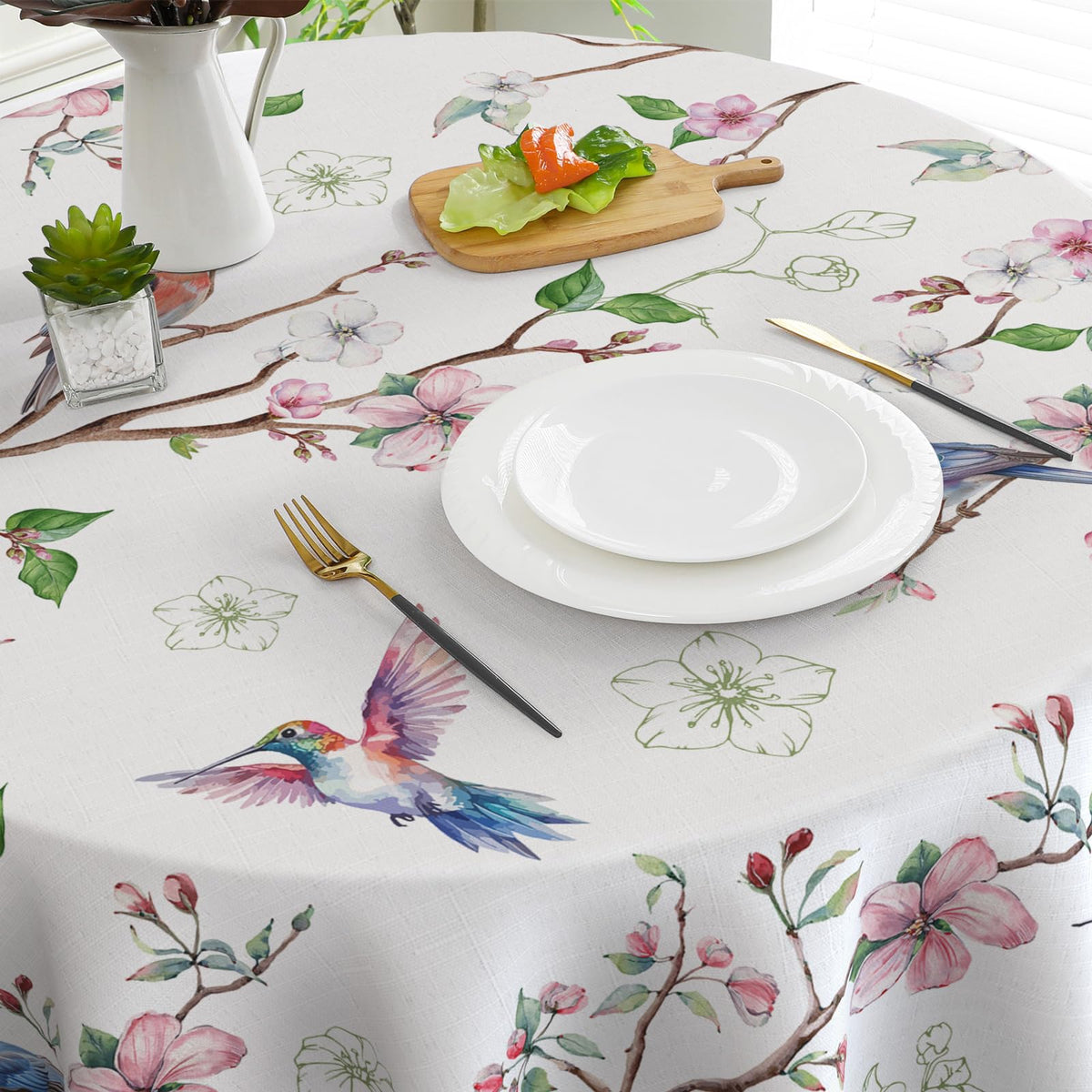 Cusugbaso tablecloth on dining table for a polished home meal setting
