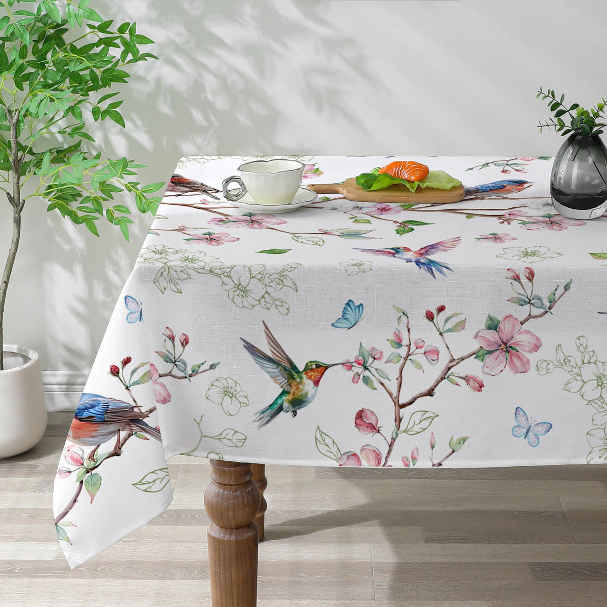 Cusugbaso spring tablecloth with bird floral design for elegant dining