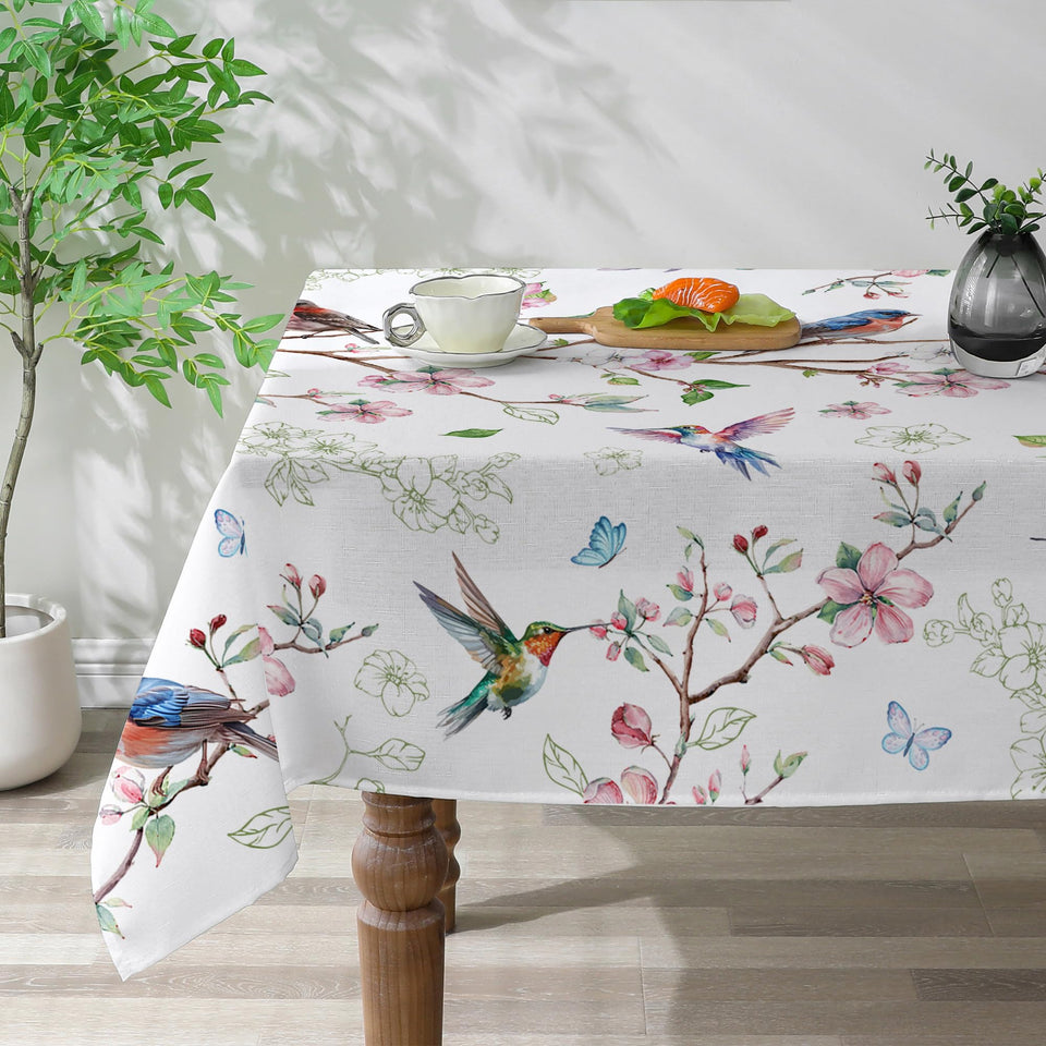 Cusugbaso spring tablecloth with bird floral design for elegant dining