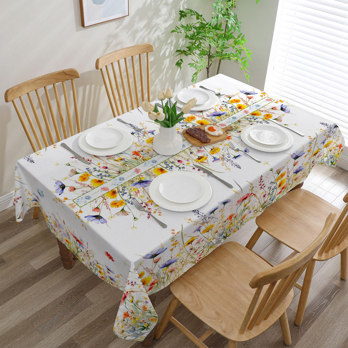 Cusugbaso spring tablecloth design features vivid colors that brighten spring meals