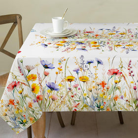 Cusugbaso spring tablecloth with blooming flower pattern for elegant dining