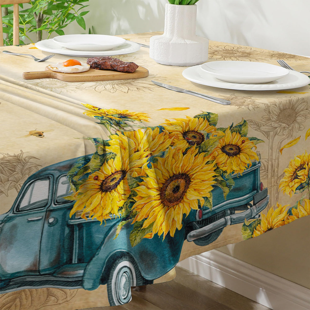 Cusugbaso sunflower pattern with original design adding bright table decor
