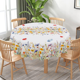Cusugbaso water-resistant tablecloth protects tables from spills.
