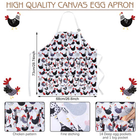 Cutecrop egg apron closeup showing durable polyester stitching for repeated use