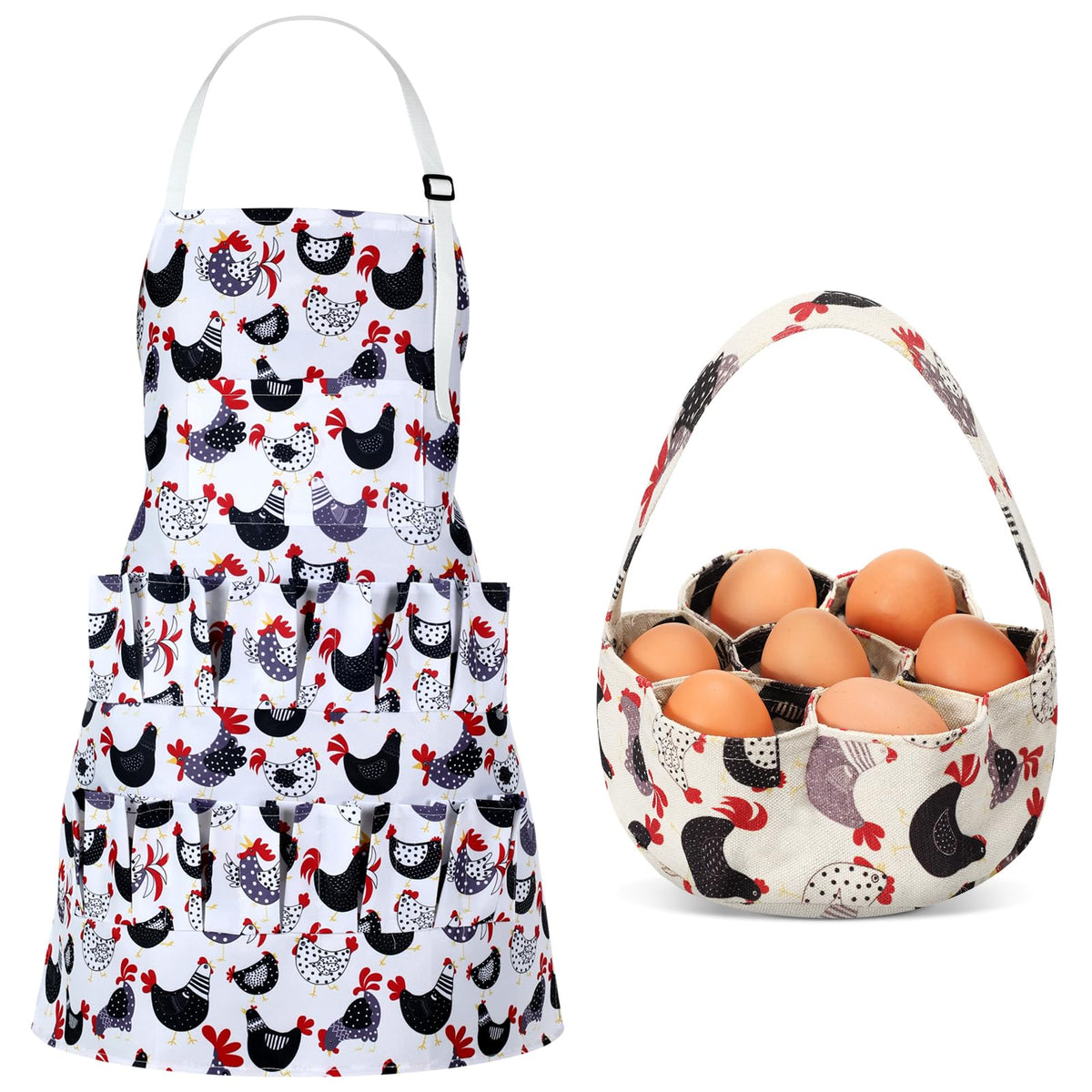 Cutecrop egg gathering basket closeup showing sturdy canvas and ample pocket space