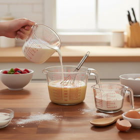 CutePlan easy-pour spout and sturdy handle reduce spills.
