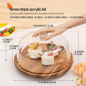 Cutesun durable acrylic dome keeps desserts dust-free and visible