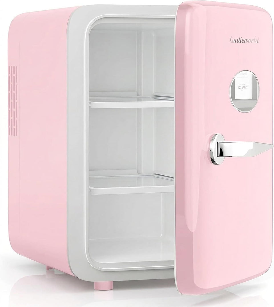 CUTIEWORLD 4L mini skincare fridge keeps serums cool and ready for daily routines.