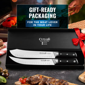 Cutluxe bbq-ready meat cutting set for grill masters.
