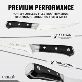 Cutluxe boning knife 6in sanitized handle for durable kitchen tool