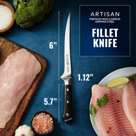 Cutluxe boning knife flexible blade for precise deboning