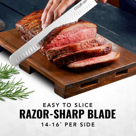 Cutluxe Brisket Knife sheath included for safe storage between uses.