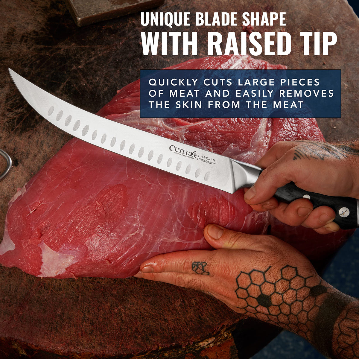 Cutluxe high-carbon German steel blade for durable performance