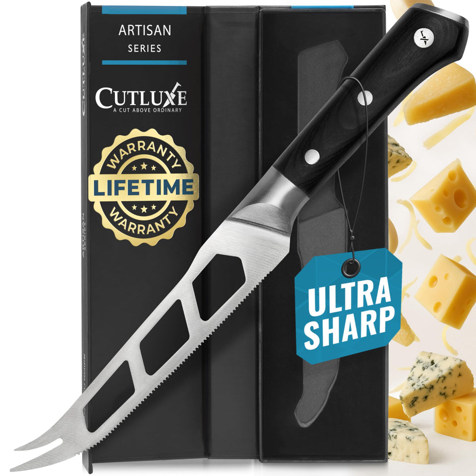 Cutluxe Cheese Knife with a 5-inch blade for precise slicing.