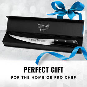 Artisan Series packaging of Cutluxe curved boning knife