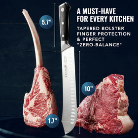 Cutluxe lifetime warranty backs blade against defects for confident use.