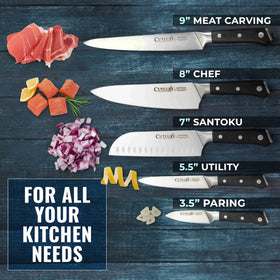 Cutluxe gift-ready knife set shown as a premium kitchen companion.