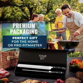 Cutluxe giftable carving knife set for grill enthusiasts