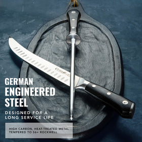 Elegant Cutluxe design adds style while realigning knife edges.