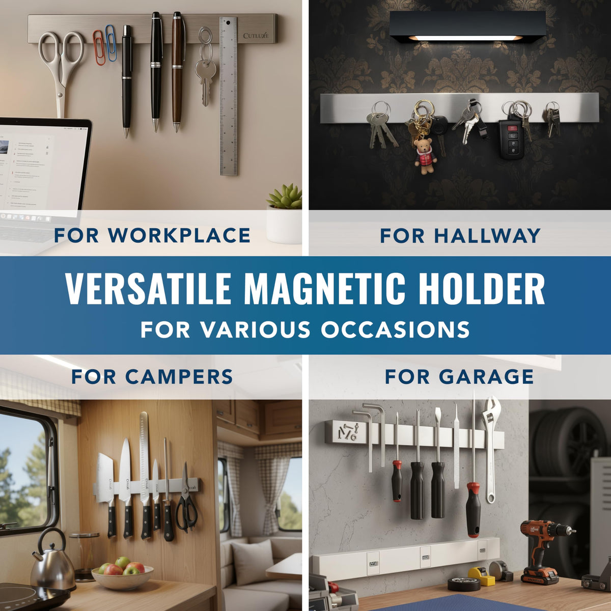 Wall-mount installation with screws provides sturdy setup.